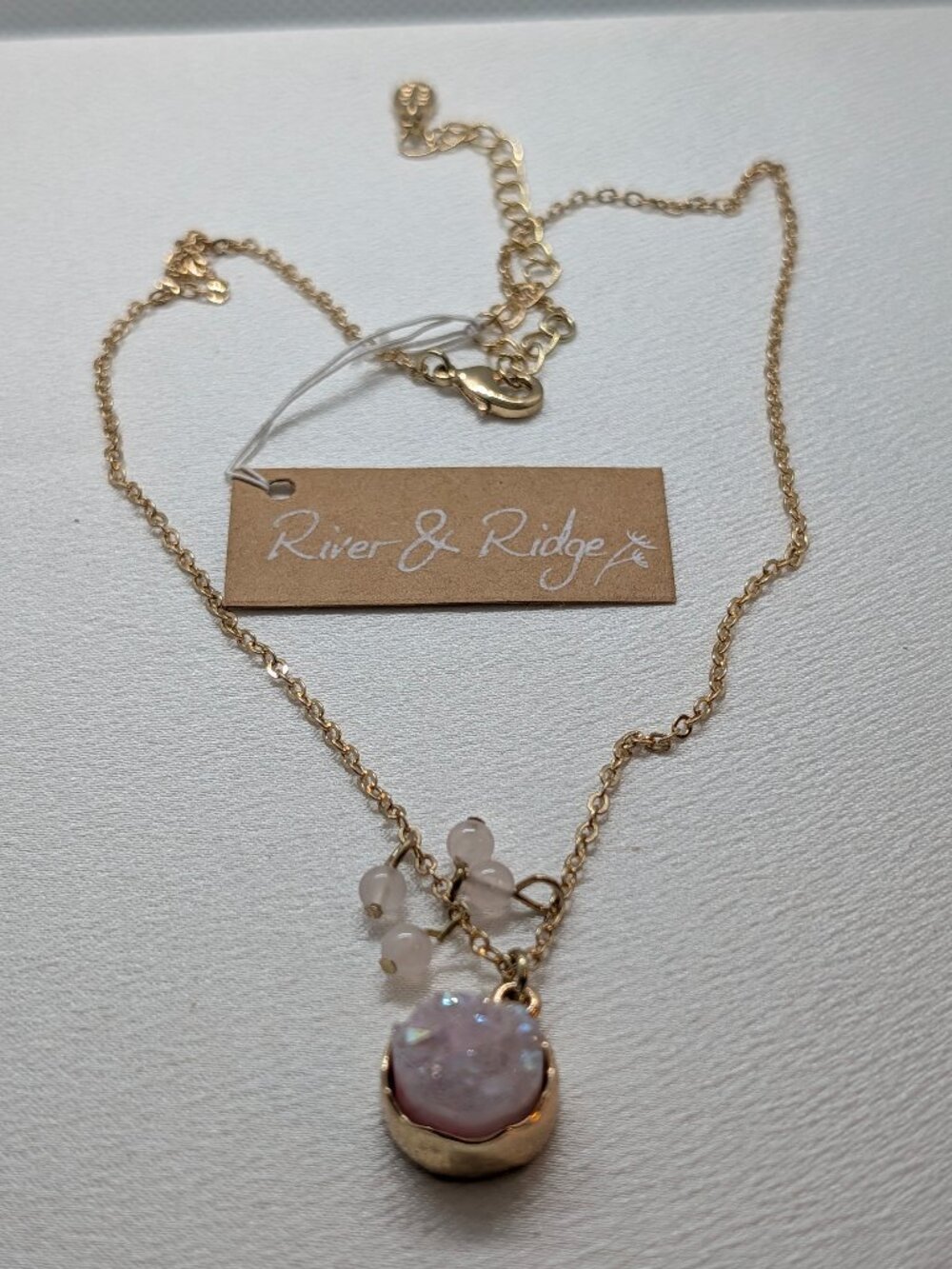 NWT pink quartz necklace by River & Ridge - Picture 3 of 14